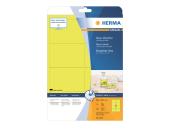 HERMA Special - Papier - matt - permanent selbstklebend - Leuchtendes Gelb - 99.1 x 67.7 mm 160 Etikett(en) (20 Bogen x 8)