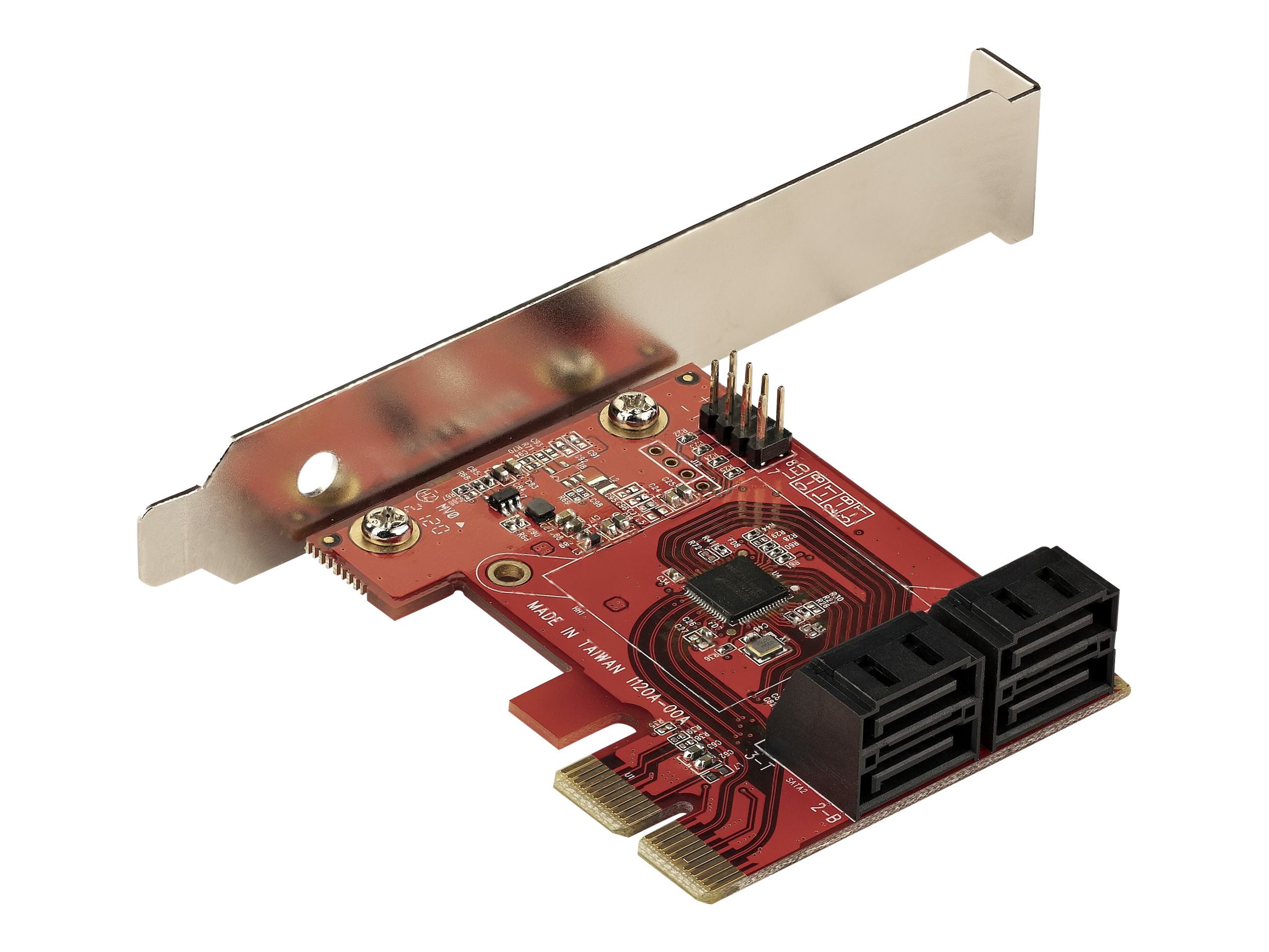 StarTech.com PCIe SATA Controller Karte - 4 Port SATA 3 ErweiterungskarteKontroller - 6Gbits - FullLow-Profile Blende - PCI Express FestplattenSSD kontrollerAdapter (4P6G-PCIE-SATA-CARD)