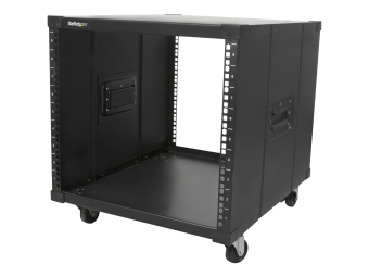 StarTech.com Mobiles Server Rack mit Griffen - rollbarer Serverschrank  Netzwerschrank - 9HE - Schrank - Schwarz - 9U - 58.4 cm (23)
