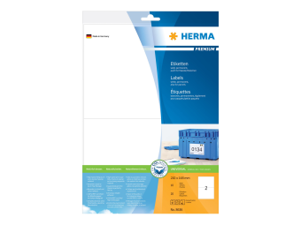 HERMA Premium - Papier - matt - permanent selbstklebend - weiß - 210 x 148 mm 20 Etikett(en) (10 Bogen x 2)