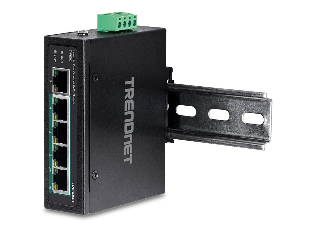TRENDnet TI-PE50 - Switch - unmanaged - 4 x 10100 (PoE+)