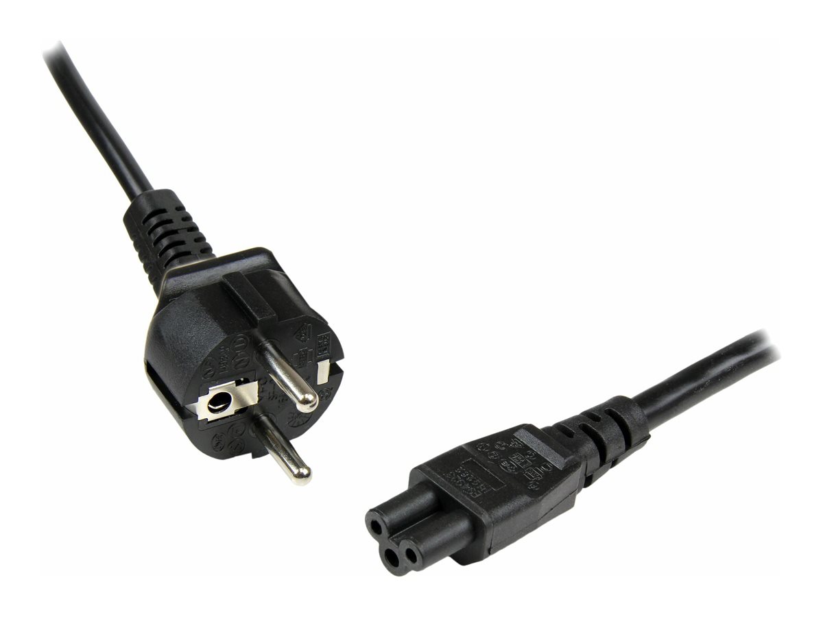 StarTech.com 3 m Laptop Stromkabel, EU Schuko auf C5 Stecker, 2.5A 250V - Stromkabel - power CEE 77 (S)