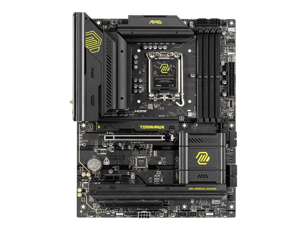 MSI MAG B860 TOMAHAWK WIFI - Motherboard - ATX - LGA1851 Sockel - B860 Chipsatz - USB4, USB 3.2 Gen 1, USB 3.2 Gen 2, USB-C 3.2 Gen2 - 5 Gigabit Ethernet, Wi-Fi 7, Bluetooth - Onboard-Grafik (CPU erforderlich)