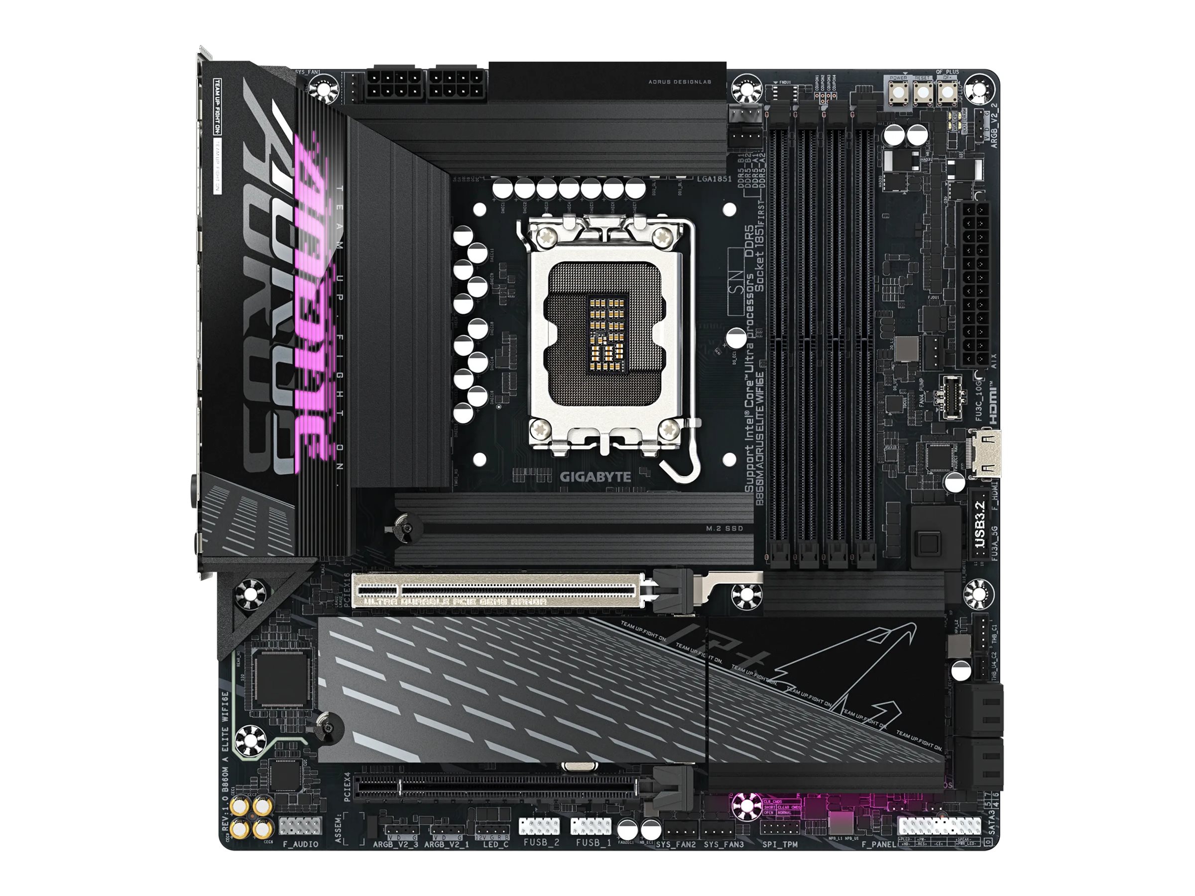 Gigabyte AORUS B860M ELITE WIFI6E - Motherboard - micro ATX - LGA1851-Sockel - AMD B850 Chipsatz - USB-C 3.2 Gen 1, USB 3.2 Gen 2, USB 3.2 Gen 1, USB4 - Bluetooth, Wi-Fi 6E, 2.5 Gigabit LAN - Onboard-Grafik (CPU erforderlich)