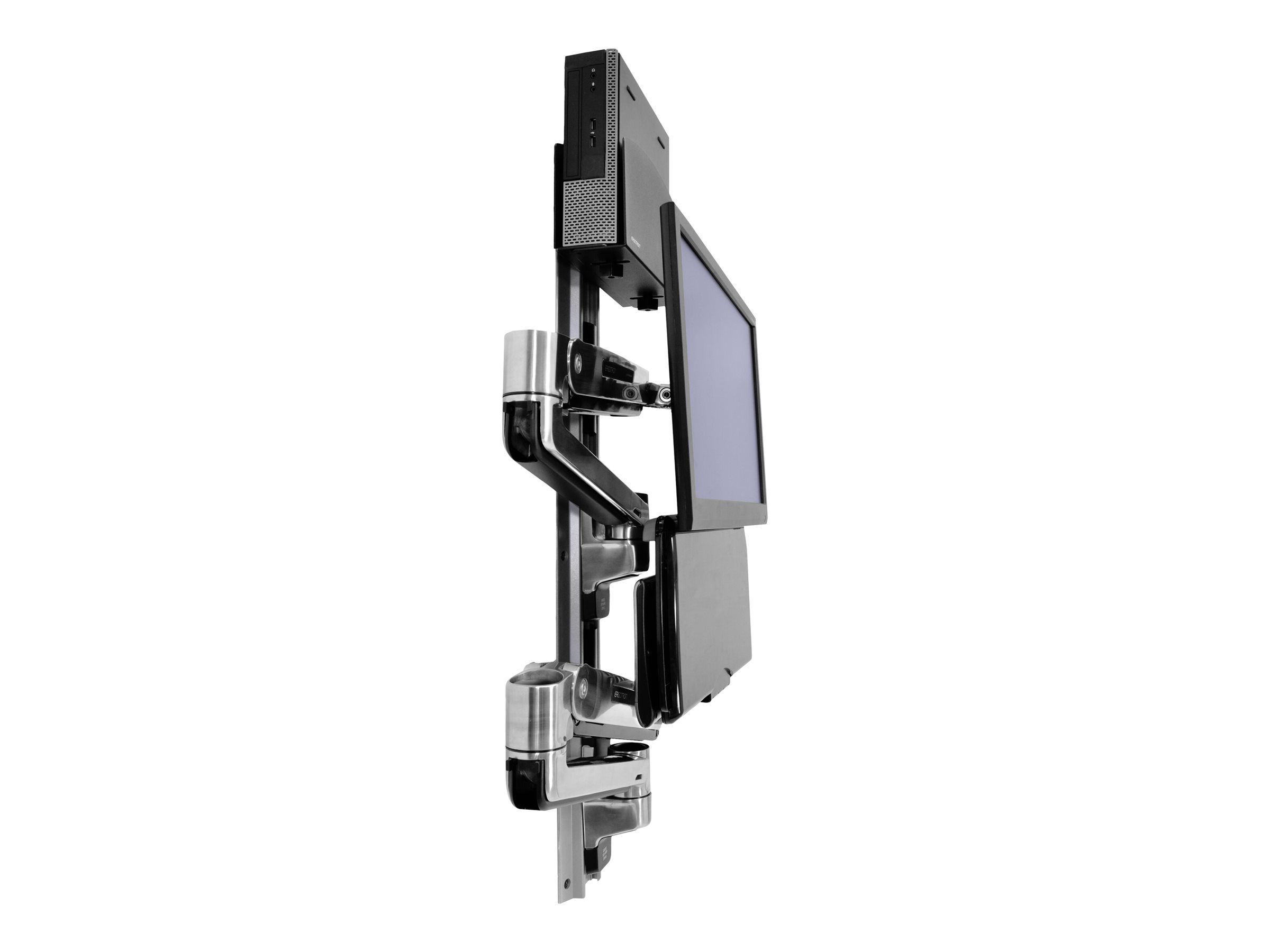 Ergotron LX Wall Mount System with Small CPU Holder - Systemeinheit-Monitor-Tastatur-Montagekit - Sitz-Steh - geeignet für Wandmontage - bis zu 106,7 cm (bis zu 42 Zoll)
