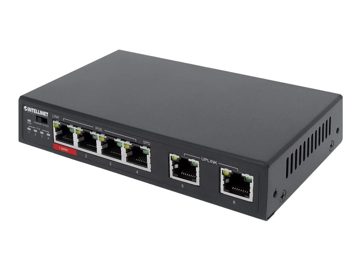 Intellinet Switch - 3 x 10100 (PoE+) + 1 x 10100 (Hi-PoE)