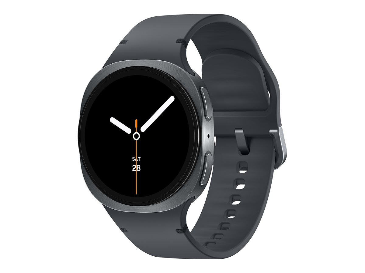 Samsung Galaxy Watch8 - 40 mm - Carbon-Schwarz - intelligente Uhr mit Sportband - Gummi - Graphit - Bandgröße SM - Anzeige 3.4 cm (1.34")
