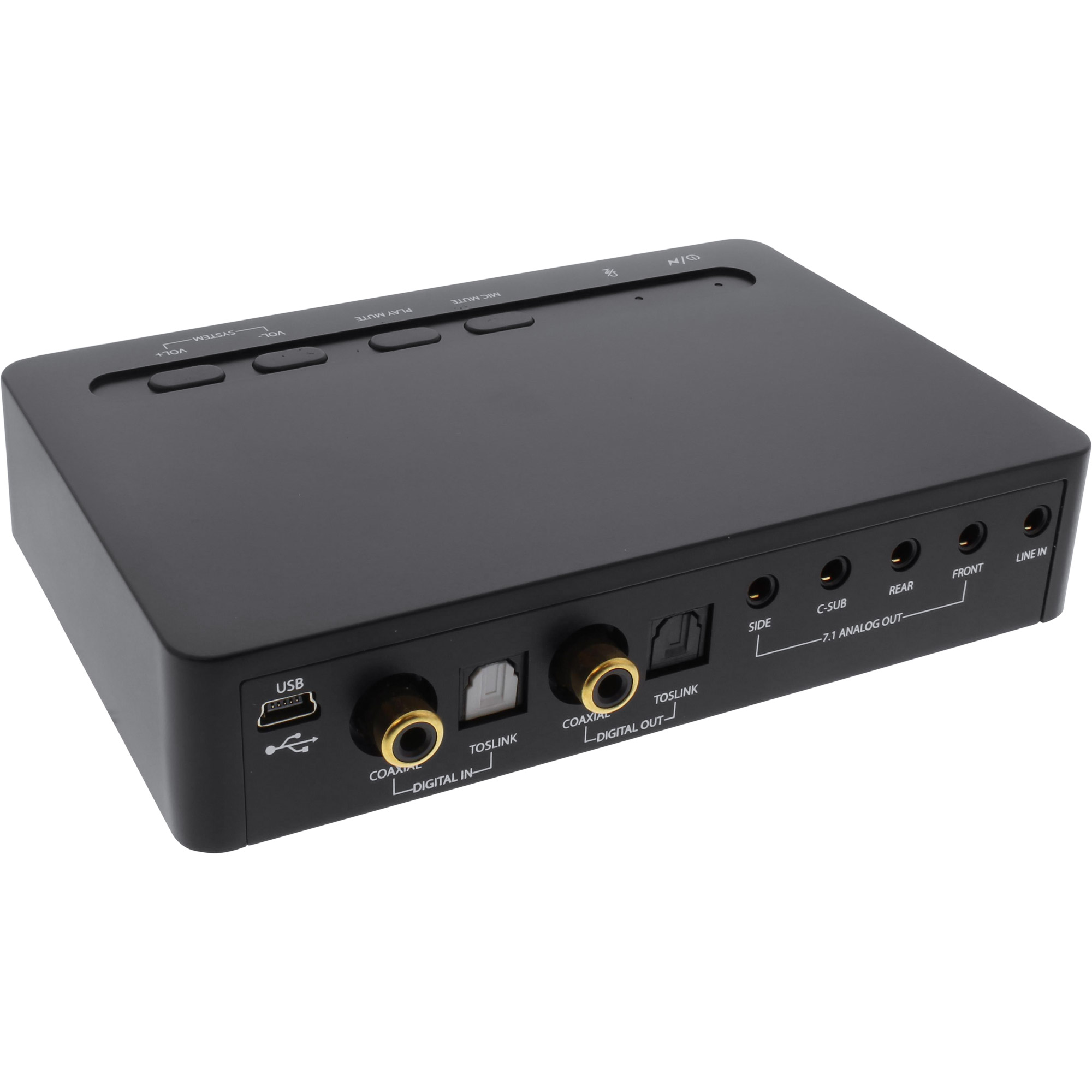 InLine USB 2.0 SoundBox 7.1 - 48KHz  16-bit - mit Toslink Digital IN  OUT