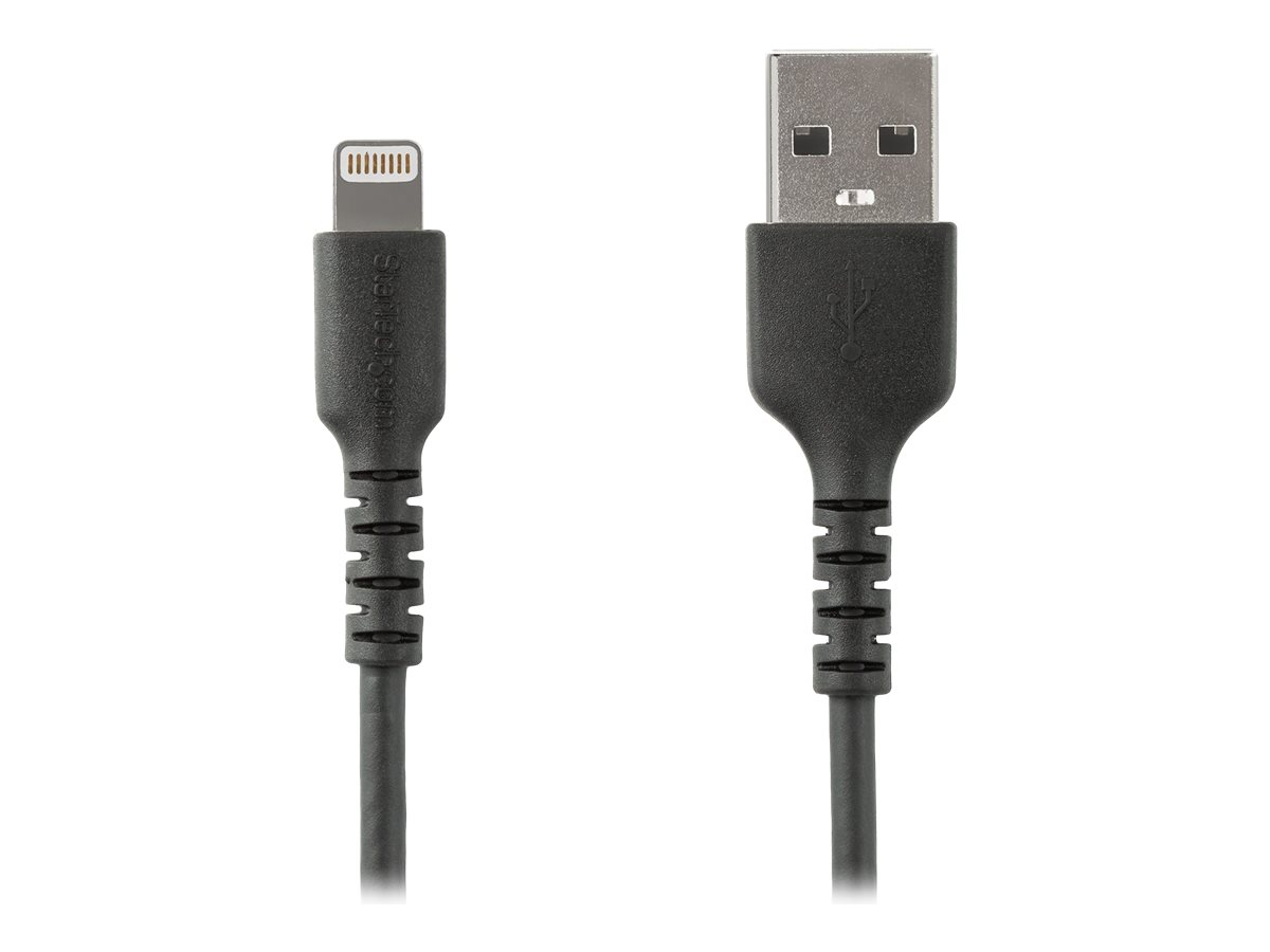 StarTech.com 2m USB-A auf Lightning-Kabel - Hochbelastbare, robuste Aramidfaser - USB Typ-A auf Lightningkabel - Lade-Synchronisationskabel - Apple MFi-zertifiziert iPadiPhone 12 - Schwarz (RUSBLTMM2MB)