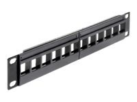 Delock Patch Panel - Schwarz - 1U - 25.4 cm (10")