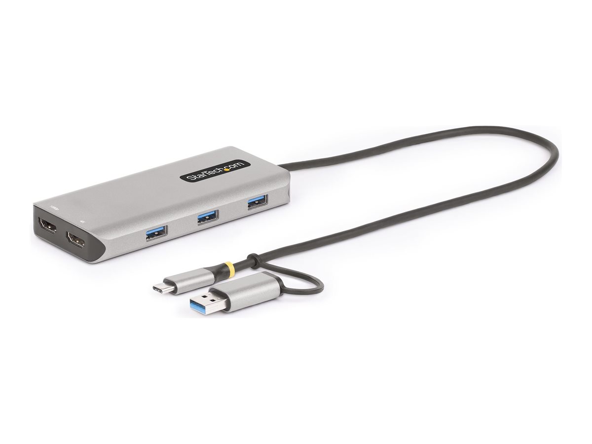 StarTech.com USB-A & USB-C Multiport Adapter, 2x HDMI (4K1080p)