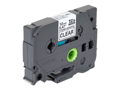 Brother TZe-S131 - Extra starker Klebstoff - schwarz auf durchsichtig - Rolle (1,2 cm x 8 m)