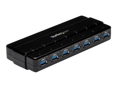 StarTech.com 7 Port USB 3.0 SuperSpeed Hub - USB 3 Hub Netzteil  Stromanschluss und Kabel