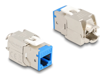 Delock Modulare Eingabe - werkzeugfrei - CAT 6a - RJ-45, LSA - Blau (Packung mit 10)