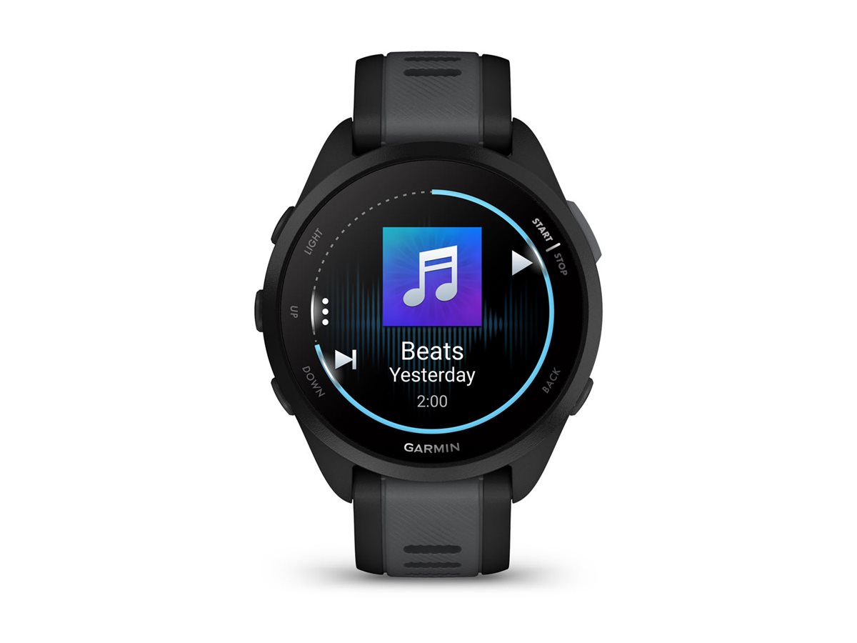 Garmin Forerunner 165 Music - Schwarz - Sportuhr mit Band - Silikon - Slate Gray - Handgelenkgröße 126-203 mm - Anzeige 3 cm (1.2")
