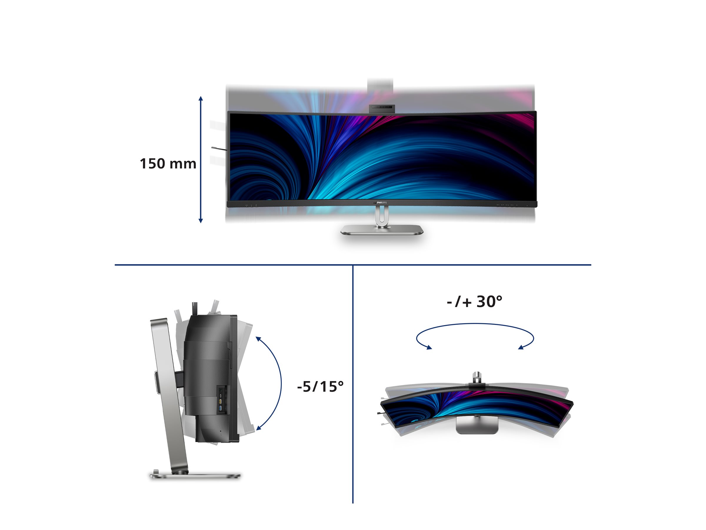 Philips 49B2U6900CH - 6000 Series - LED-Monitor - gebogen - USB - 124.5 cm (49")