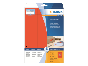 HERMA Special - Papier - matt - permanent selbstklebend - Rot - 70 x 37 mm 480 Etikett(en) (20 Bogen x 24)