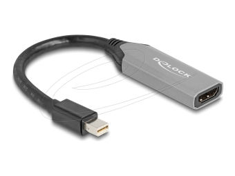 Delock Adapterkabel - Mini DisplayPort männlich zu HDMI weiblich - 15 cm - Grau, Schwarz - aktiv, 8K60Hz (7680 x 4320)