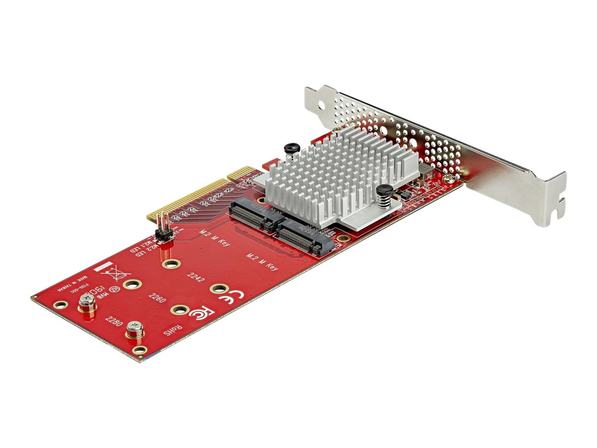 StarTech.com Dual M.2 PCIe SSD Adapter Karte - x8  x16 Dual NVMe oder AHCI M.2 SSD zu PCI Express 3.0 - M.2 NGFF PCIe (M-Key)