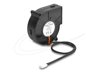 Delock Radiallüfter Lüftergebläse DC 75 x 75 25 mm - 12 V - 10,59 cfm