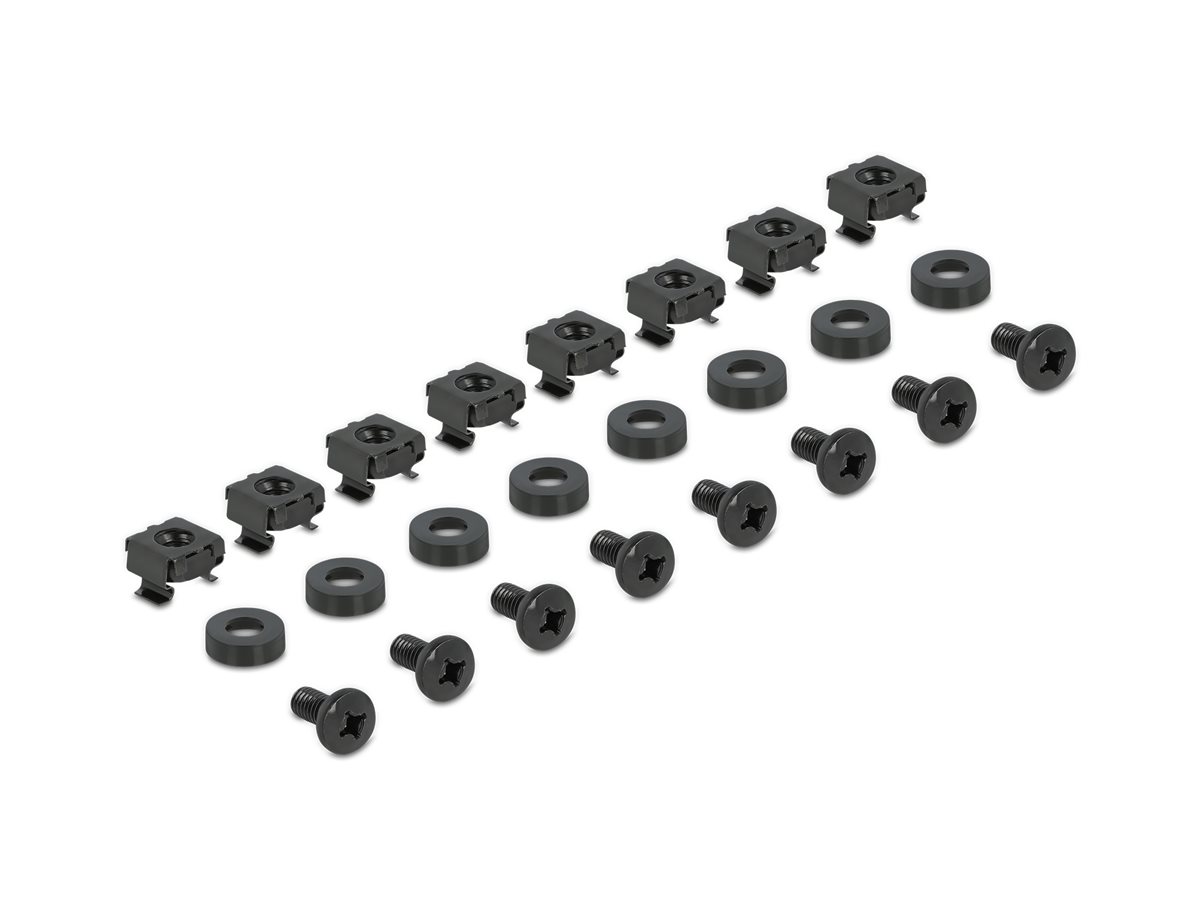 Delock Rack Bracket - einstellbare Länge 368 - 600 mm - Seite - Schwarz - 1U - 48.3 cm (19")
