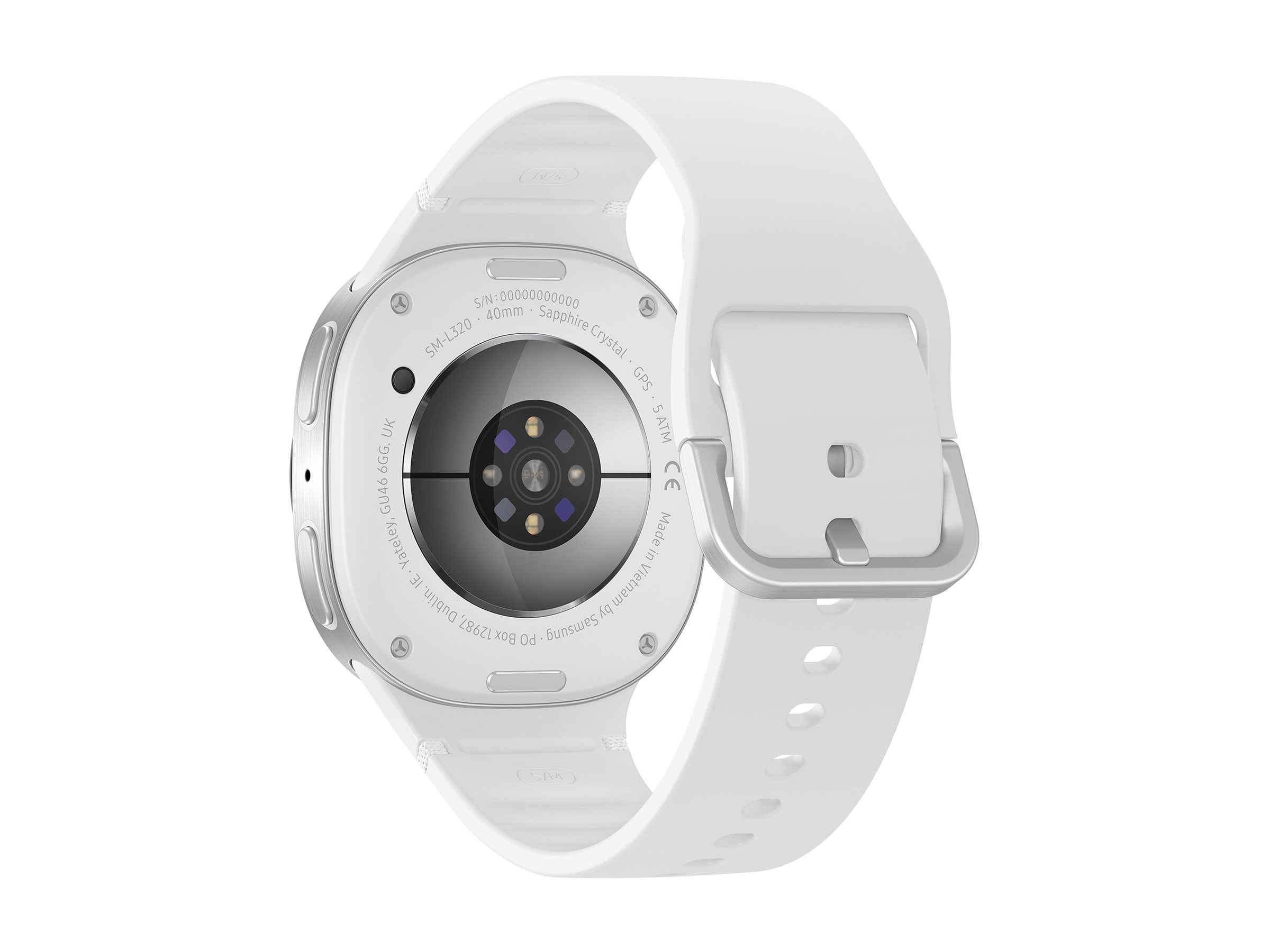 Samsung Galaxy Watch8 - 40 mm - silber - intelligente Uhr mit Sportband - Gummi - weiß - Bandgröße SM - Anzeige 3.4 cm (1.34")