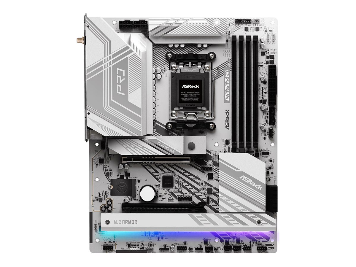 ASRock X870 Pro RS WiFi - Motherboard - ATX - Socket AM5 - AMD X870 Chipsatz - USB4, USB 3.2 Gen 1, USB-C 3.2 Gen 2x2 - 2.5 Gigabit LAN, Wi-Fi 7, Bluetooth - Onboard-Grafik (CPU erforderlich)
