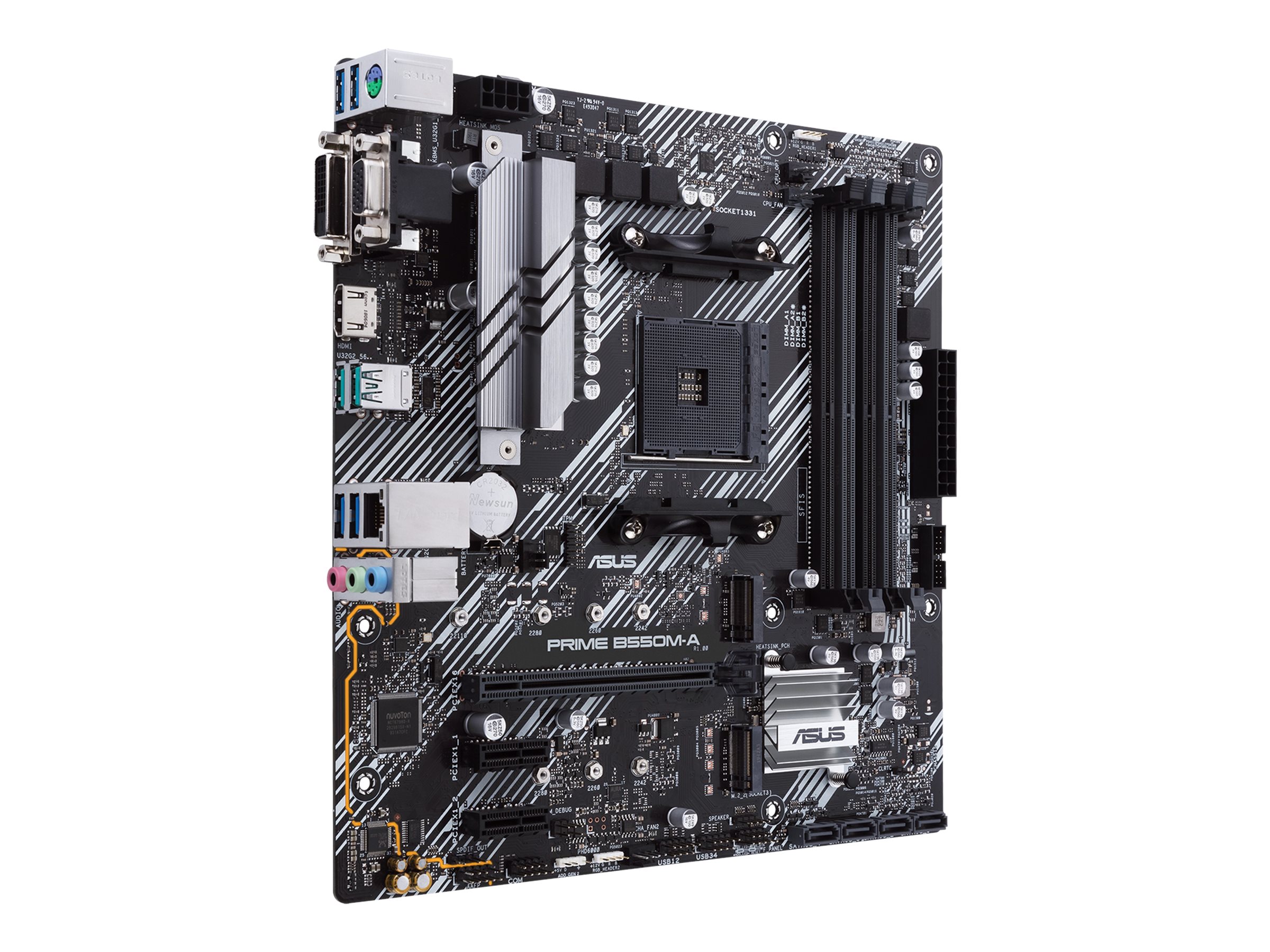 ASUS PRIME B550M-A - Motherboard - micro ATX - Socket AM4 - AMD B550 Chipsatz - USB 3.2 Gen 1, USB 3.2 Gen 2 - Gigabit LAN - Onboard-Grafik (CPU erforderlich)
