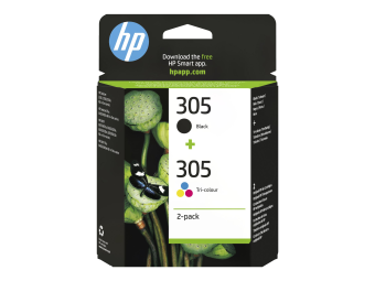 HP 305 - 2er-Pack - Schwarz, Farbe (Cyan, Magenta
