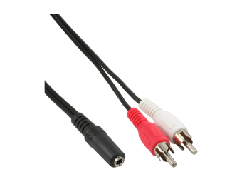 InLine CinchKlinke Kabel - 2x Cinch Stecker an 35mm Klinke Buchse - 02m