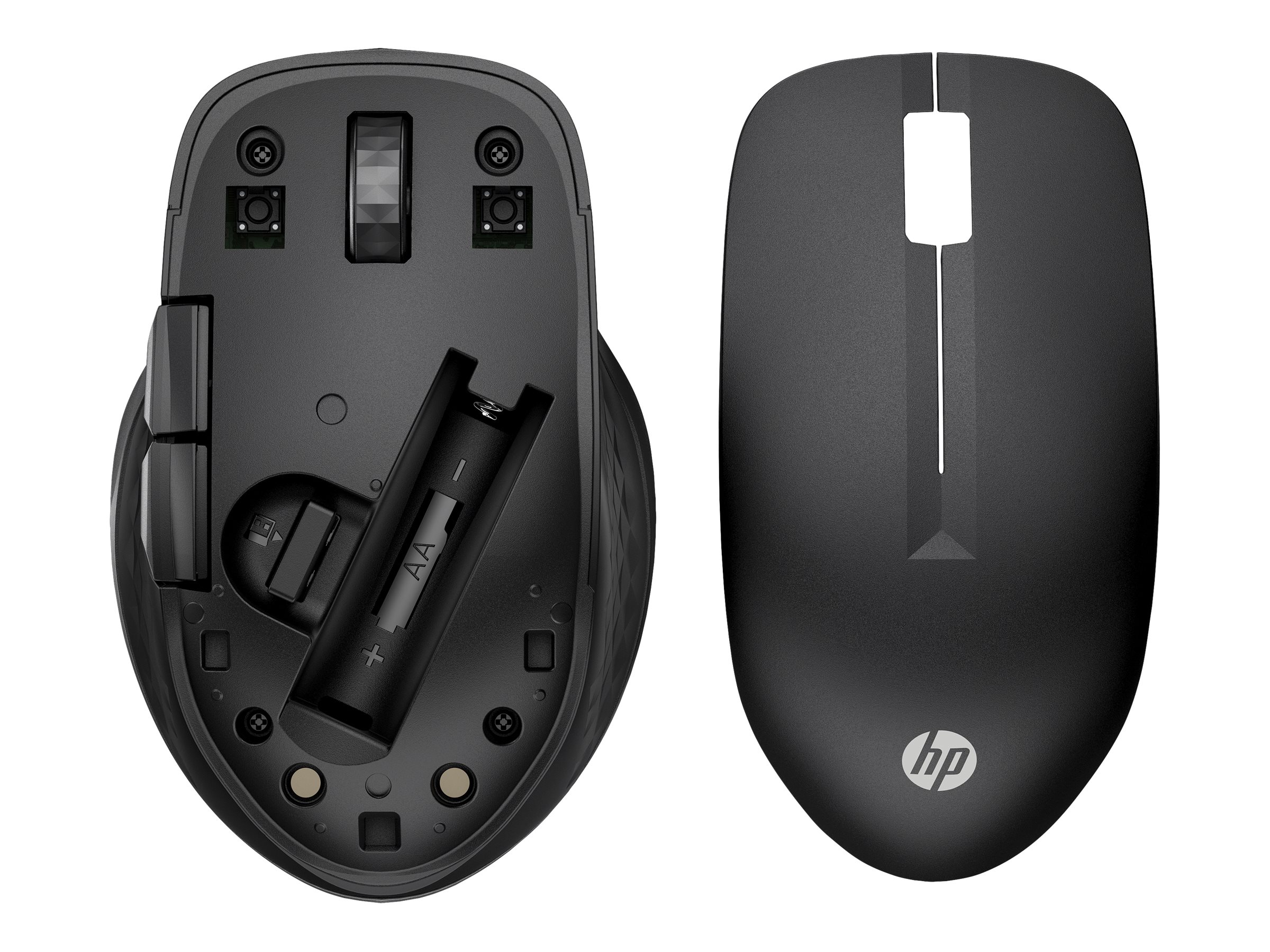 HP 430 - Maus - Multi-Gerät - ergonomisch - rechts- und linkshändig - 5 Tasten - kabellos - Bluetooth 5.0, 2.4 GHz - kabelloser Empfänger (USB)