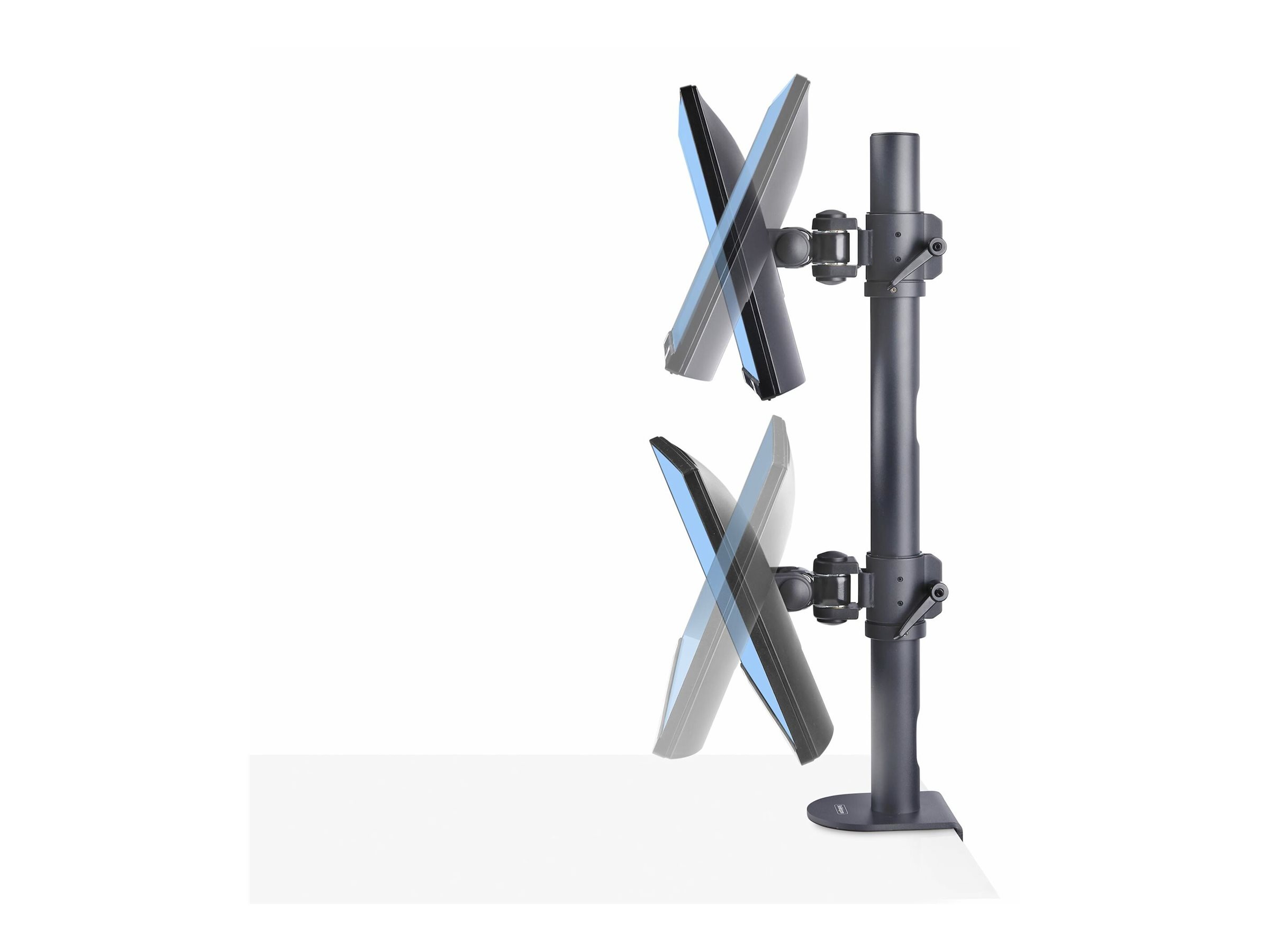 StarTech.com Desk Mount For 2x Vertically Stacked Monitors, Dual 49", TAA - Befestigungskit (C-Halterung 25 - 100 mm, Mastenbau, Polkappe, 2 VESA-Halterungen, 2 VESA-Platten, 2 Stützkragen)