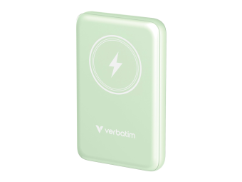 Verbatim Charge n Go - Induktive Power Bank - Magnethalterung - Li-Pol - 10000 mAh - 20 Watt - 2.4 A - Apple Fast Charge PD 3.0 QC 3.0 Apple 2.4A USB BC 1.2 (24 pin USB-C)