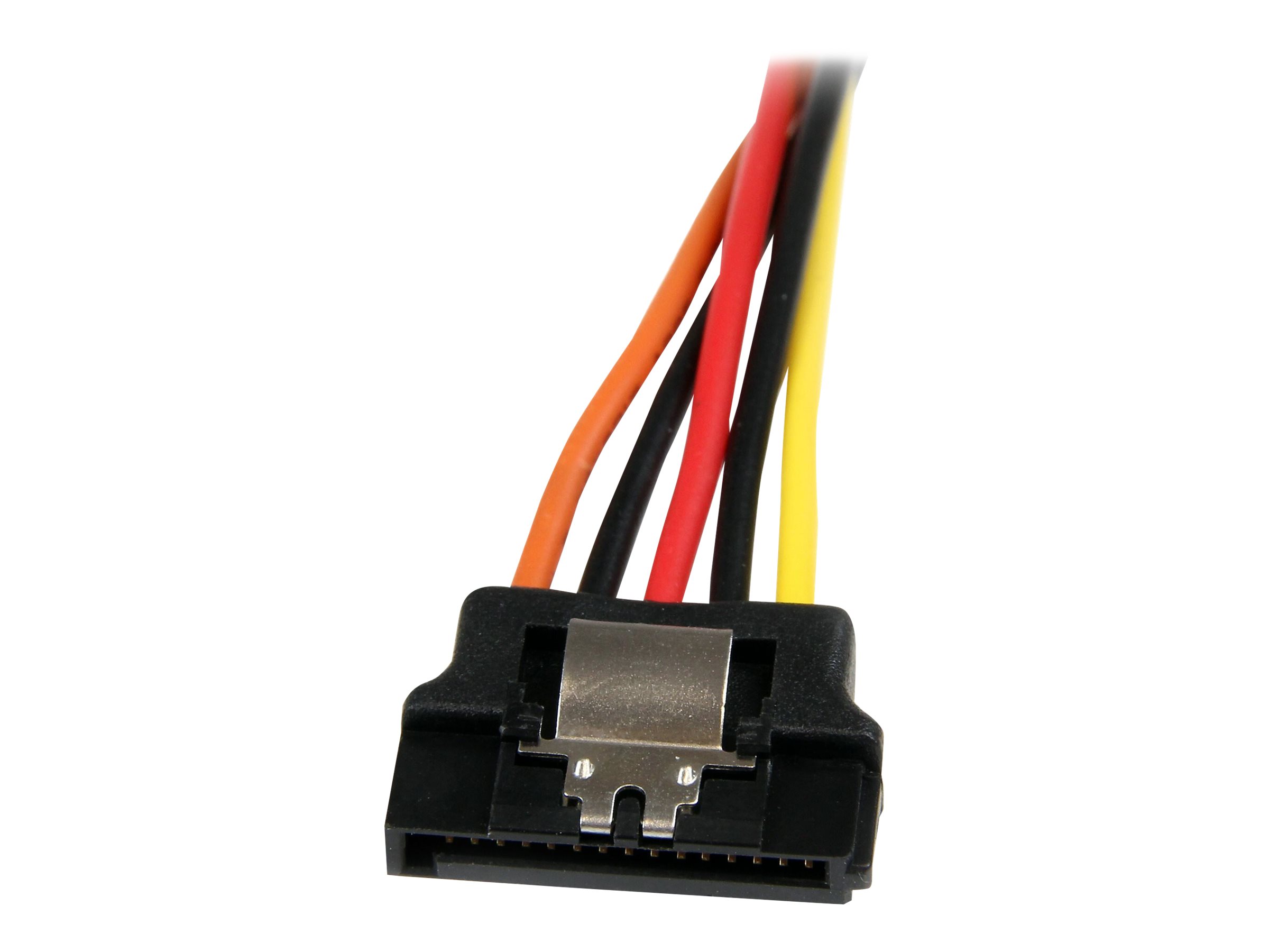 StarTech.com SATA Y-Strom-Adapterkabel mit Verriegelungs Clip 15cm - S-ATA Y Splitter Stromkabel StBu - Serial ATA 15pin Y-Adapter - Netz-Splitter - SATA-Stromstecker (M)
