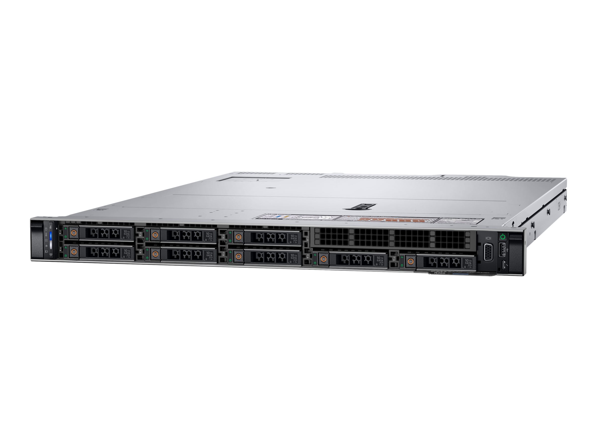 Dell PowerEdge R450 - Server - Rack-Montage - 1U - zweiweg - 2 x Xeon Silver 4314  2.4 GHz - RAM 64 GB - SAS - Hot-Swap 6.4 cm (2.5")