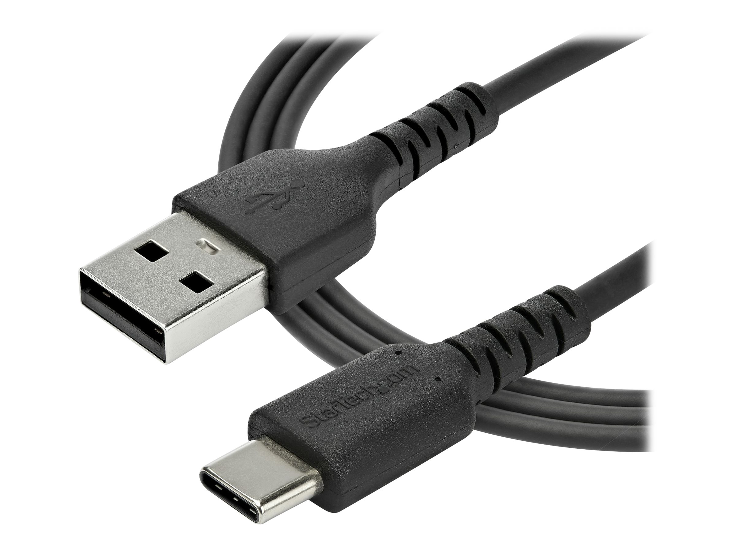 StarTech.com StarTech 2m USB-A auf USB-C Ladekabel - Dauerhaftes USB 2.0 auf USB Typ-C Datenübertragungs- und Schnellladekabel - Robuster TPE-Mantel Aramidfaser, MM, 3A - Schwarz (RUSB2AC2MB)