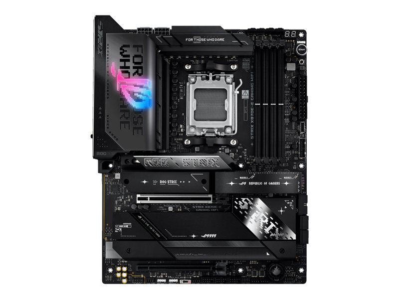 ASUS ROG STRIX X870E-E GAMING WIFI - Motherboard - ATX - Socket AM5 - AMD X870E Chipsatz - USB4 USB-C 3.2 Gen 2x2 USB-C 3.2 Gen2 USB 3.2 Gen 2 USB 3.2 Gen 1 - Wi-Fi 7 5 Gigabit Ethernet Bluetooth - Onboard-Grafik (CPU erforderlich)