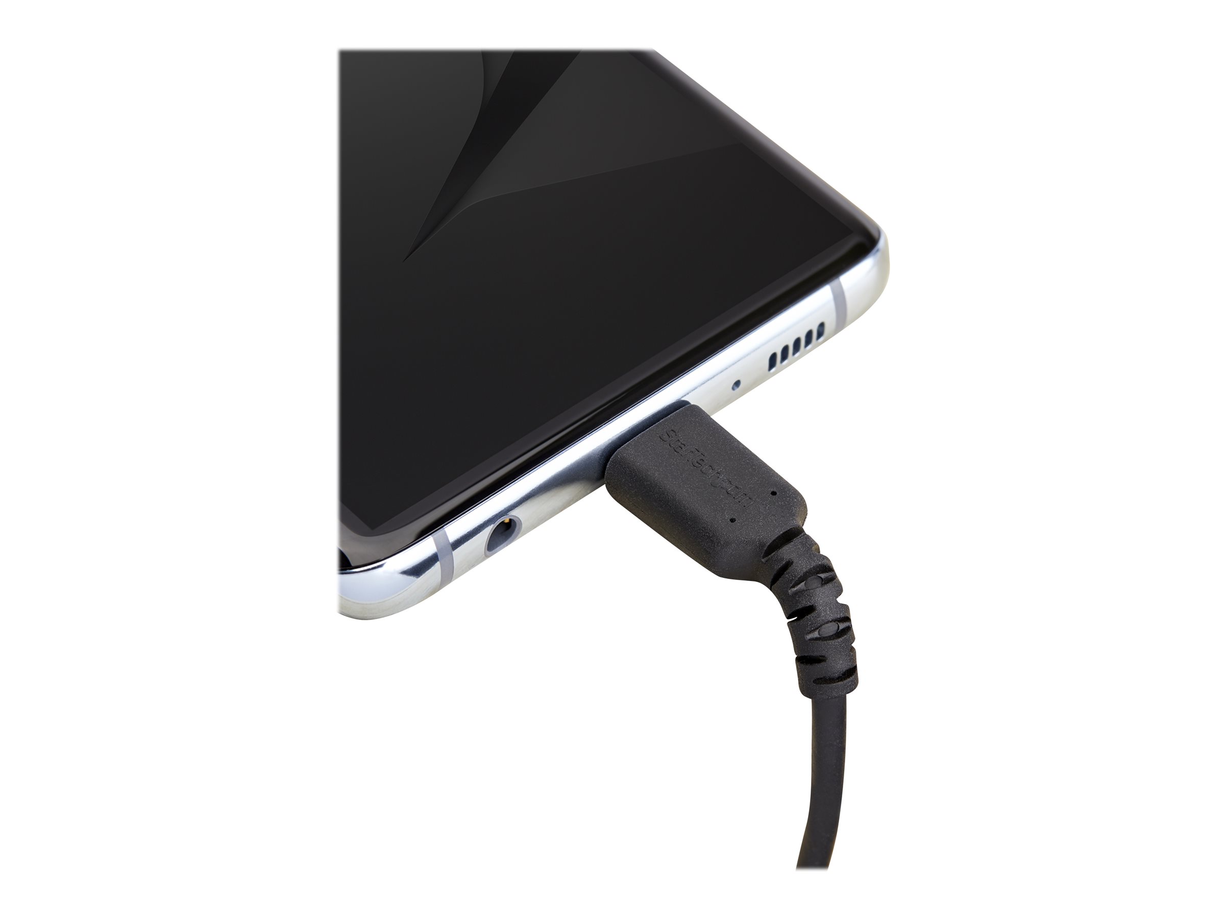 StarTech.com StarTech 1m USB A to USB C Charging Cable, Durable Fast Charge & Sync USB 2.0 to USB Type C Data Cord, Rugged TPE Jacket Aramid Fiber MM 3A Black, Samsung S10, S20, iPad Pro, Pixel - Heavy Duty and Rugged - USB-Kabel - USB (M)