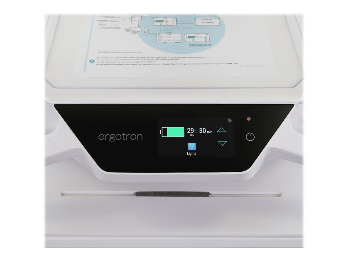 Ergotron CareFit Pro - Wagen - Electric Lift - für LCD-Display  PC-Ausrüstung - verriegelbar - medizinisch - weiß, Warm Gray - Bildschirmgröße bis zu 68,6 cm (bis zu 27 Zoll)