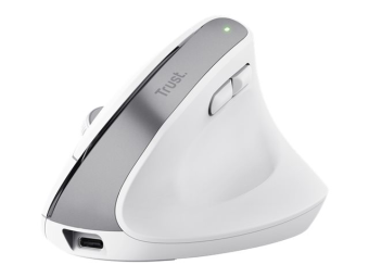 Trust Bayo+ - Vertikale Maus - für mehrere Geräte - ergonomisch - Für Rechtshänder - optisch - 6 Tasten - kabellos - 2.4 GHz, Bluetooth - kabelloser Empfänger (USB)