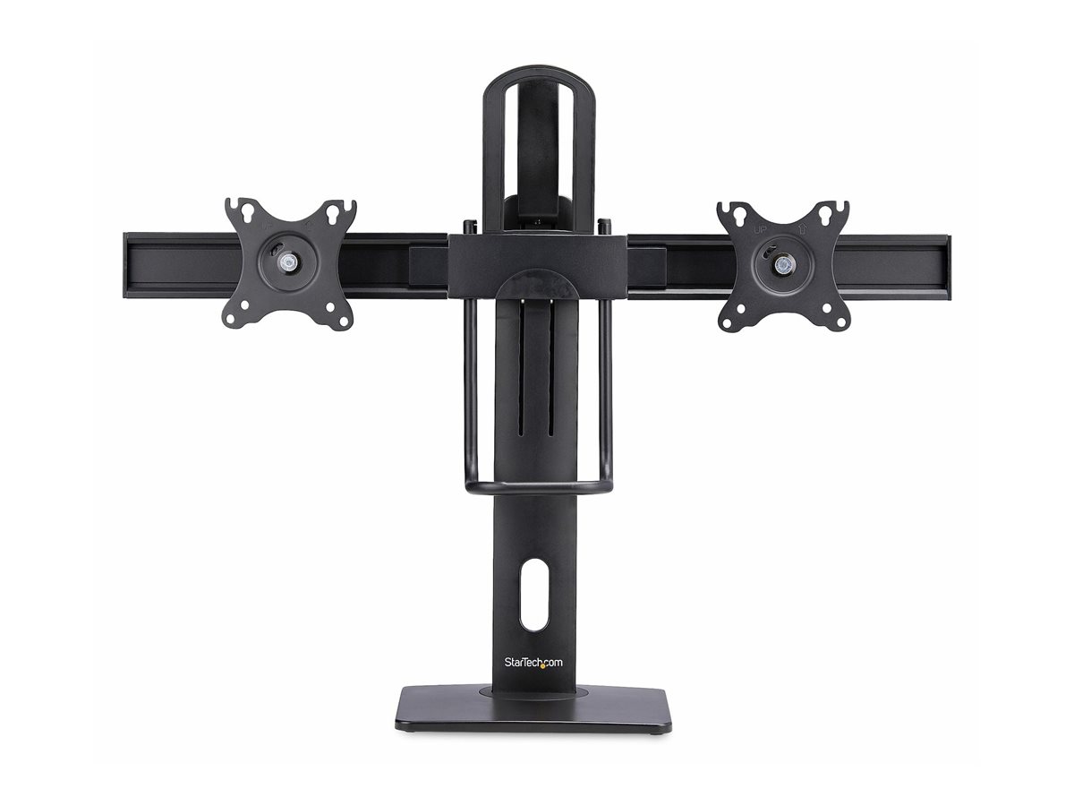 StarTech.com Crossbar Dual Monitor Desk Stand, Double 27inch ScreensVESA - Aufstellung - für 2 Monitore - Kunststoff, Aluminium, Stahl - Schwarz - Bildschirmgröße 43.2-68.6 cm (17"-27")