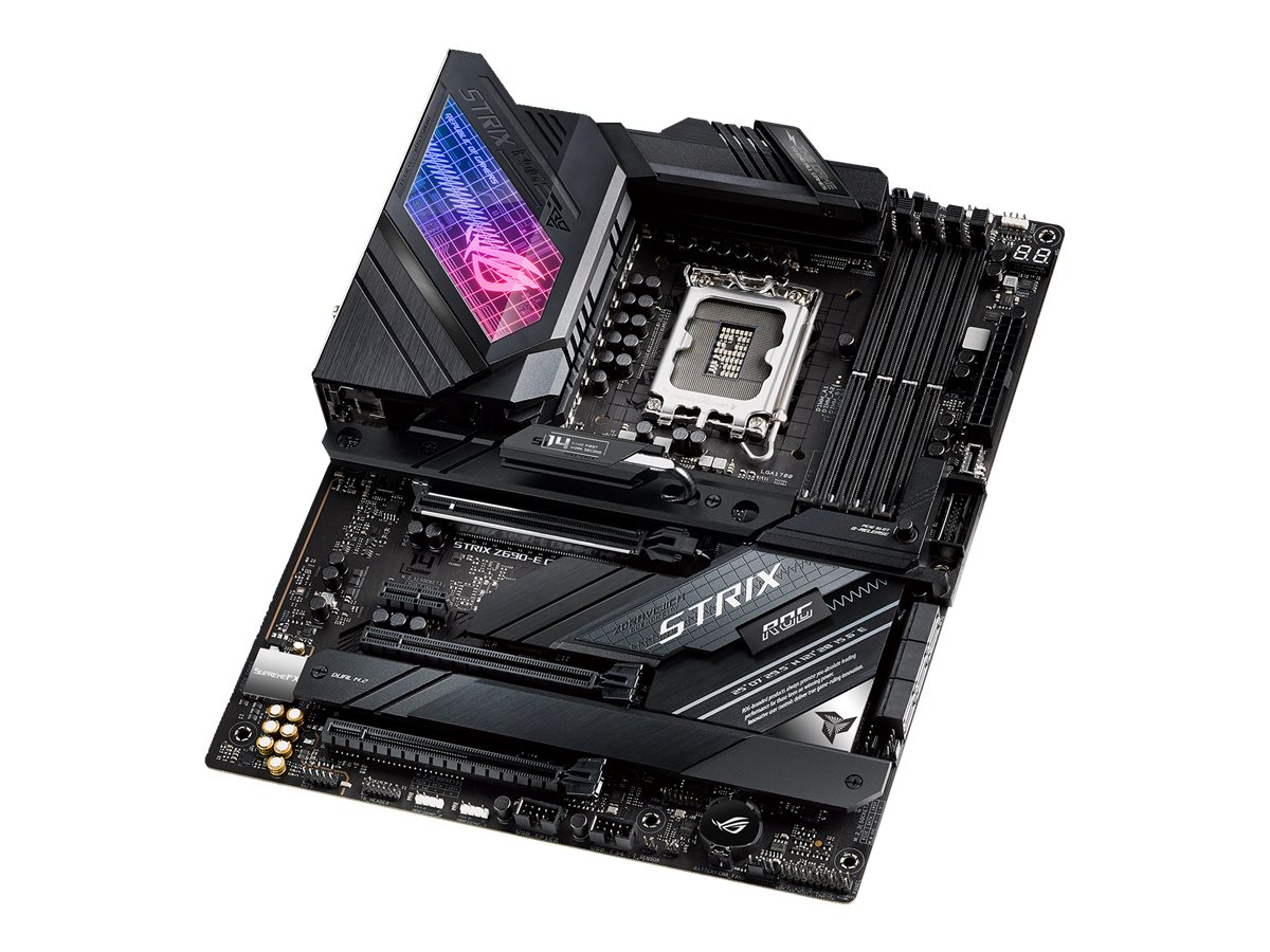 ASUS ROG STRIX Z690-E GAMING WIFI - Motherboard - ATX - LGA1700 Sockel - Z690 Chipsatz - USB-C Gen 2x2, USB-C Gen2, USB 3.2 Gen 1, USB 3.2 Gen 2 - 2.5 Gigabit LAN, Wi-Fi, Bluetooth - Onboard-Grafik (CPU erforderlich)