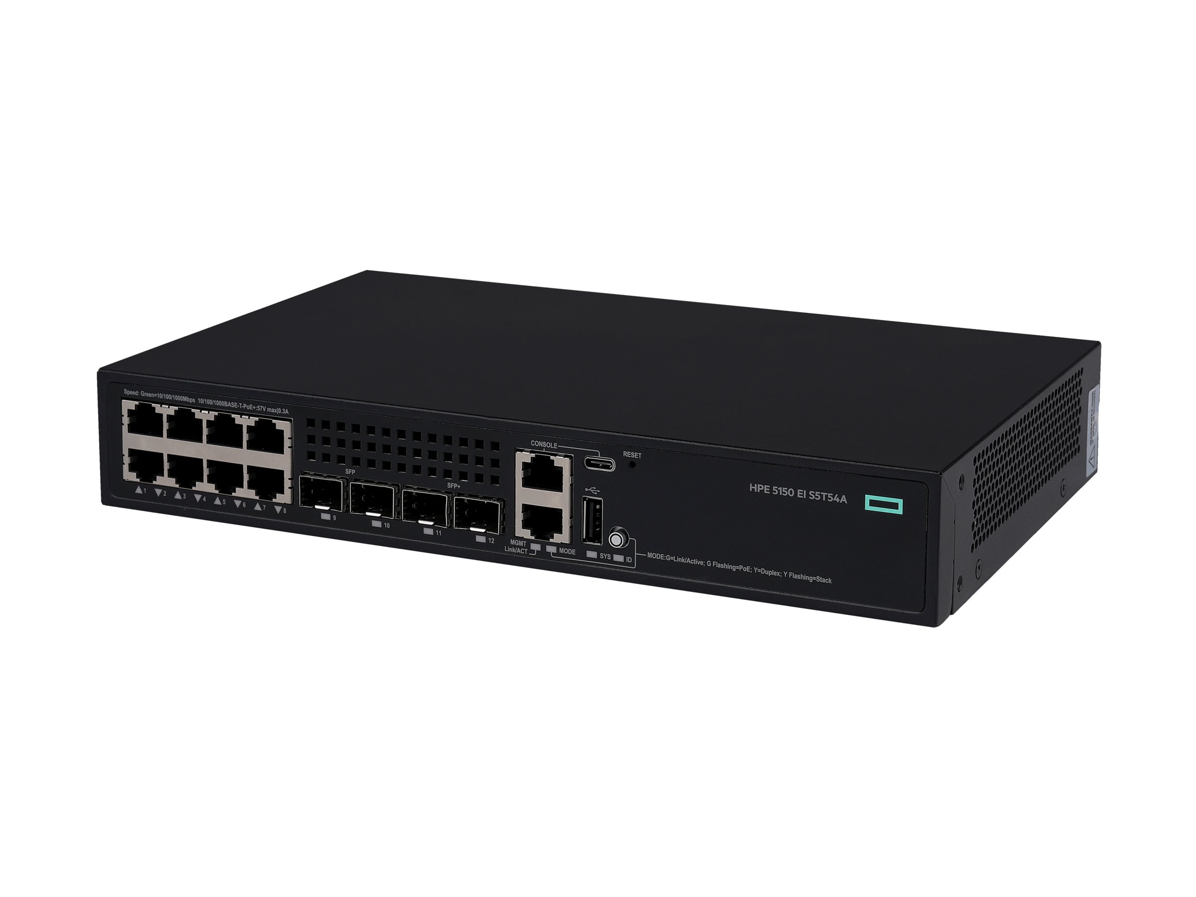 HPE Networking Comware 5150EI 8p 10M100M1G PoE+ 2p SFP 1G 2p SFP+ 1G10G Switch - Switch - L3 - managed - 8 x 101001000Base-T (PoE+)