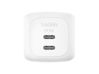 Belkin BOOSTCHARGE 50W DUAL USB-C PD WALL CHARGER WITH PPS WHT