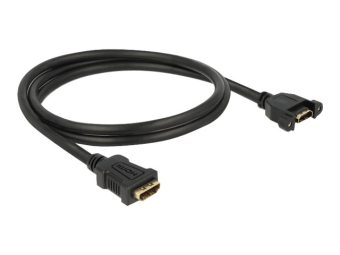 Delock HDMI-Kabel mit Ethernet - HDMI weiblich zu HDMI weiblich schraubbar
