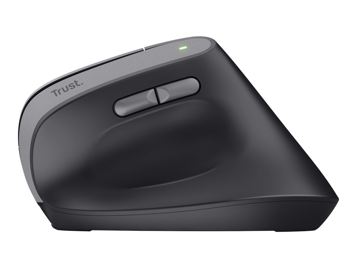 Trust Bayo II - Vertikale Maus - ergonomisch - Für Rechtshänder - optisch - 6 Tasten - kabellos - 2.4 GHz - kabelloser Empfänger (USB)