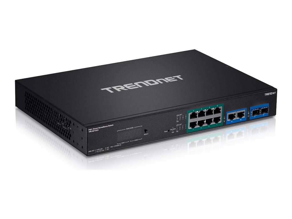 TRENDnet TPE 3012LS - Switch - Smart - 8 x 101001000 (PoE+)