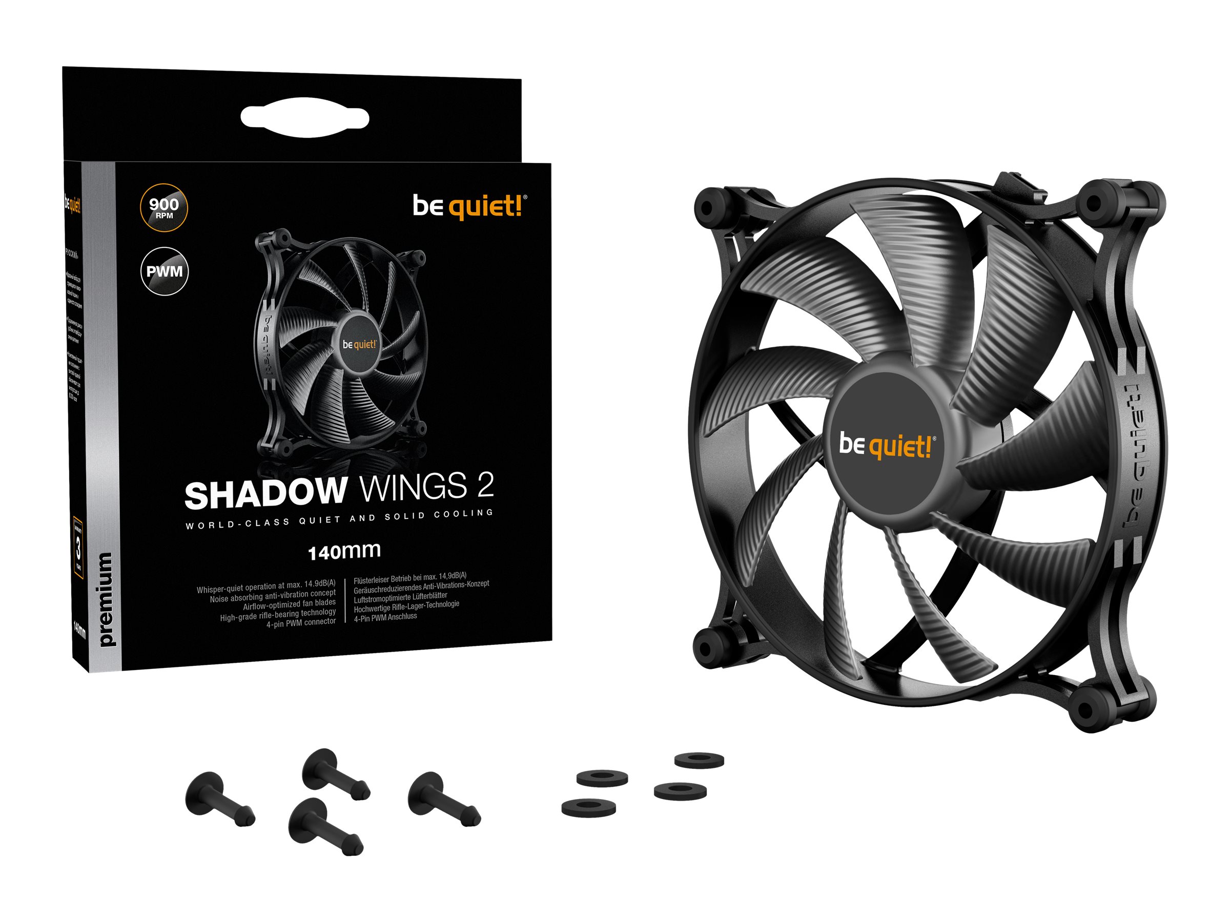 Be Quiet! Shadow Wings 2 - Gehäuselüfter - 140
