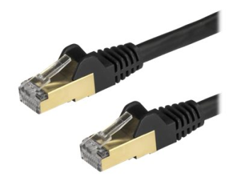 StarTech.com 50cm CAT6A Ethernet Cable, 10 Gigabit Shielded Snagless RJ45 100W PoE Patch Cord, CAT 6A 10GbE STP Network Cable wStrain Relief, Black, Fluke TestedUL Certified WiringTIA - Category 6A - 26AWG (6ASPAT50CMBK)