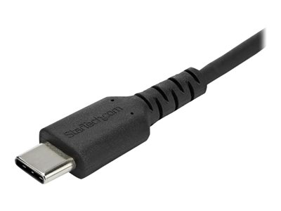 StarTech.com StarTech 1m USB A to USB C Charging Cable, Durable Fast Charge & Sync USB 2.0 to USB Type C Data Cord, Rugged TPE Jacket Aramid Fiber MM 3A Black, Samsung S10, S20, iPad Pro, Pixel - Heavy Duty and Rugged - USB-Kabel - USB (M)